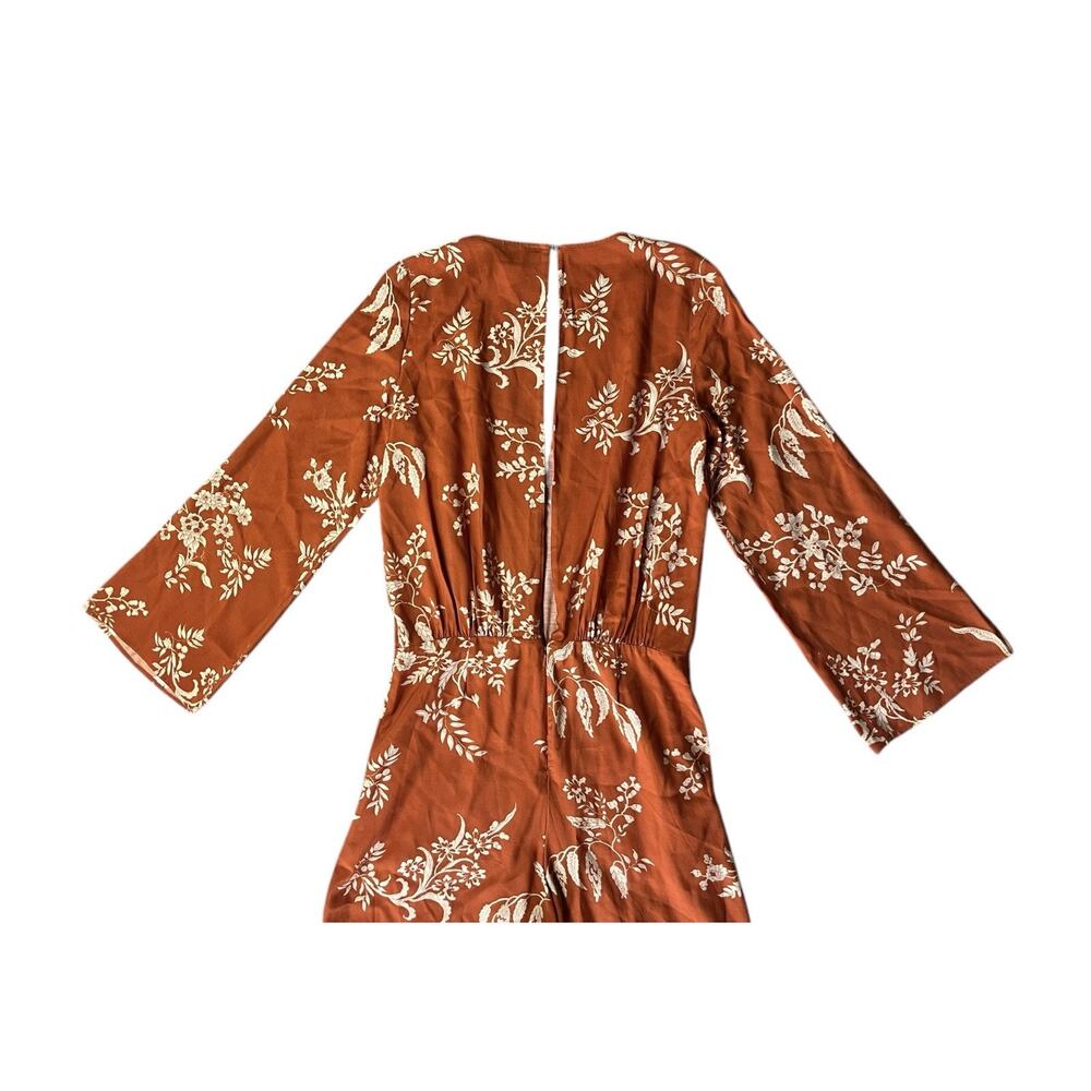 Sezane Floral Jumpsuit in Rust and Cream - Picture 8 of 10